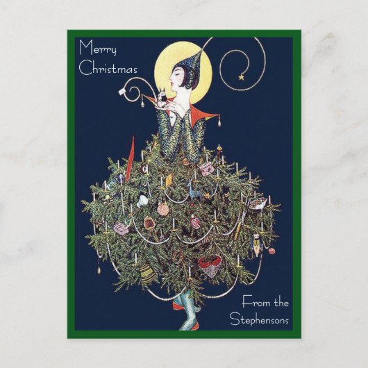 Cartes Pour Fêtes Annuelles Mode Art déco Arbre de Noël Rétro (Devant)