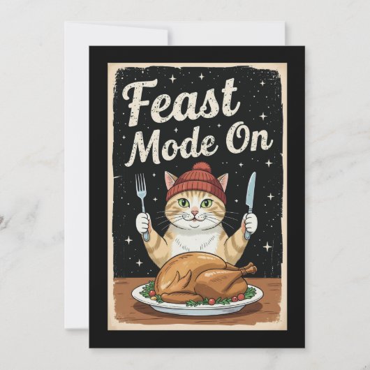 Cartes Pour Fêtes Annuelles Mode Fête de chat Thanksgiving activé (Devant)