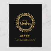 Cartes Pour Fêtes Annuelles Modèle, beau noir et or, (Devant)