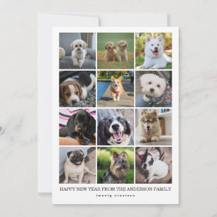 Cartes Pour Fêtes Annuelles Modern 12 Instagram Photo Collage Bonne année