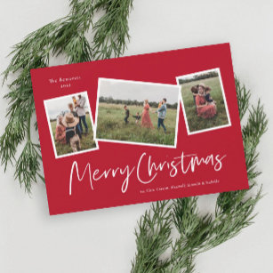 Cartes Pour Fêtes Annuelles Modern 3 Photo Collage Joyeux Noël