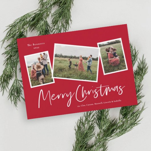 Cartes Pour Fêtes Annuelles Modern 3 Photo Collage Joyeux Noël