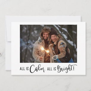 Cartes Pour Fêtes Annuelles Modern All is Calme Tout est lumineux Photo Noël