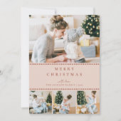 Cartes Pour Fêtes Annuelles Modern Blush Multi Photo Christmas (Devant)