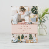 Cartes Pour Fêtes Annuelles Modern Blush Multi Photo Christmas (Debout devant)