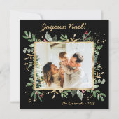 Cartes Pour Fêtes Annuelles Modern Botanical Greenery Photo Joyeux Noel (Devant)