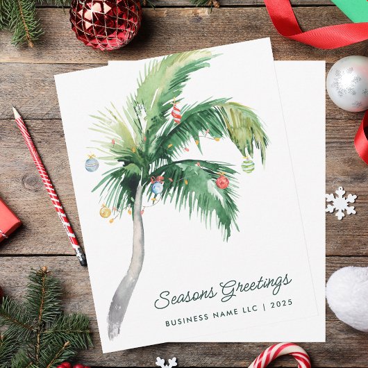 Cartes Pour Fêtes Annuelles Modern Business Logo Tropical Palm Tree Christmas