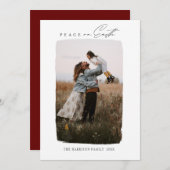 Cartes Pour Fêtes Annuelles Modern Calligraphy Vertical Peace on Earth (Devant / Derrière)