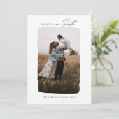 Cartes Pour Fêtes Annuelles Modern Calligraphy Vertical Peace on Earth (Debout devant)