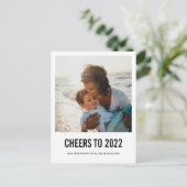 Cartes Pour Fêtes Annuelles Modern Cheers To 2022 New Year Script Photo (Debout devant)