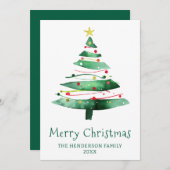 CARTES POUR FÊTES ANNUELLES MODERN CHRISTMAS TREE (Devant / Derrière)