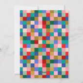 Cartes Pour Fêtes Annuelles Modern Colorful Checkered Border Family Photo (Dos)