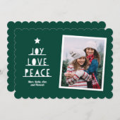 Cartes Pour Fêtes Annuelles Modern Cut Deep Green (Devant / Derrière)