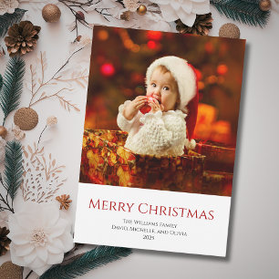 Cartes Pour Fêtes Annuelles Modern Cute Baby Photo Festive Noël
