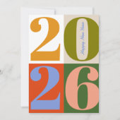 Cartes Pour Fêtes Annuelles Modern Earthy Bold Year Blocks Happy New Year (Devant)