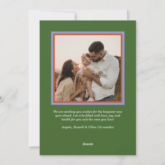 Cartes Pour Fêtes Annuelles Modern Earthy Bold Year Blocks Happy New Year (Dos)