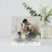 Cartes Pour Fêtes Annuelles Modern Elegant Calligraphy Script Christmas Photo (Debout devant)