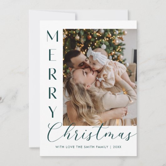 Cartes Pour Fêtes Annuelles Modern Elegant Five Photo Collage Christmas (Devant)