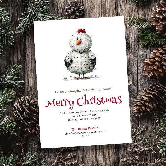 Cartes Pour Fêtes Annuelles Modern Funny Chickens Holiday Greeting Card