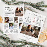 Cartes Pour Fêtes Annuelles Modern Geometric Christmas Photo Year In Review<br><div class="desc">Elevate your holiday greetings with our Modern Geometric Photo Holiday Card. This design combines contemporary sophistication with a playful touch, featuring geometric tree patterns and multiple photo slots to capture your cherished holiday moments, updates about your family, and highlights of your year. Includes room for 2 children. Create a card...</div>