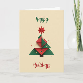 Cartes Pour Fêtes Annuelles Modern Geometric Christmas Tree Card
