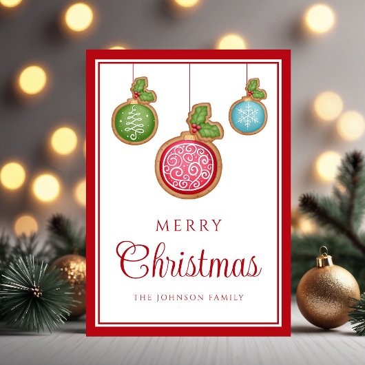Cartes Pour Fêtes Annuelles Modern Gingerbread Christmas Baubles 