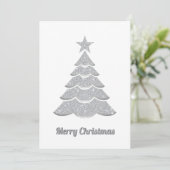 Cartes Pour Fêtes Annuelles Modern Glitter Elegant Snow Christmas Pine Tree (Debout devant)