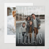 Cartes Pour Fêtes Annuelles Modern Happy Holidays Photo (Devant / Derrière)