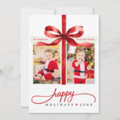 Cartes Pour Fêtes Annuelles Modern Happy Holidays Red Minimalist (Devant)