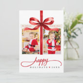 Cartes Pour Fêtes Annuelles Modern Happy Holidays Red Minimalist (Debout devant)