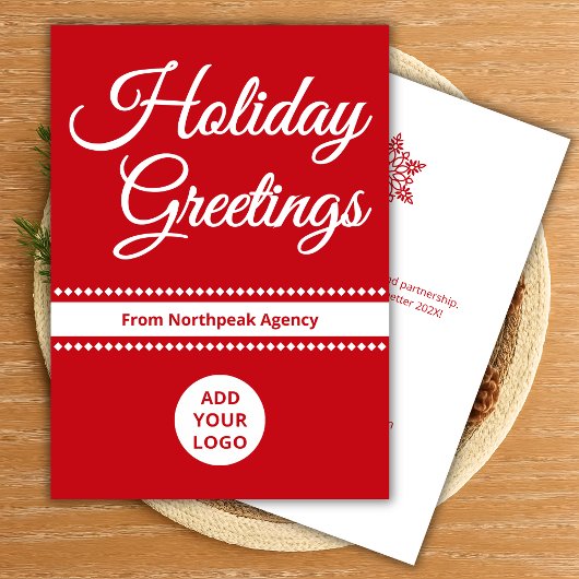 Cartes Pour Fêtes Annuelles Modern Holiday Card | Upload Logo & Message