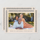 Cartes Pour Fêtes Annuelles Modern Kwanzaa Border Pattern 1-Photo (Devant / Derrière)