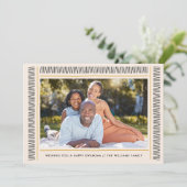 Cartes Pour Fêtes Annuelles Modern Kwanzaa Border Pattern 1-Photo (Debout devant)