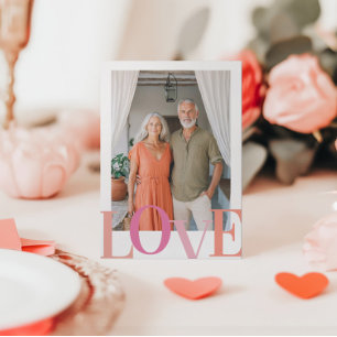 Cartes Pour Fêtes Annuelles Modern Love Pink & Peach Photo Saint Valentin