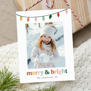 Cartes Pour Fêtes Annuelles Modern Merry and Bright 2 Photo