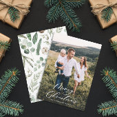 Cartes Pour Fêtes Annuelles Modern minimal 1 photo Christmas elegant script