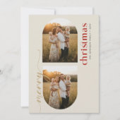 Cartes Pour Fêtes Annuelles Modern Minimalist Family Christmas Arched 3 Photo (Devant)