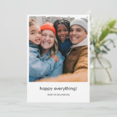 Cartes Pour Fêtes Annuelles Modern Minimalist Happy Everything Photo Collage (Debout devant)