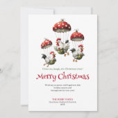 Cartes Pour Fêtes Annuelles Modern Playful Chickens Holiday Greeting Card (Devant)