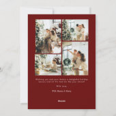 Cartes Pour Fêtes Annuelles Modern Red Script Happy Holidays Photo Collage (Dos)
