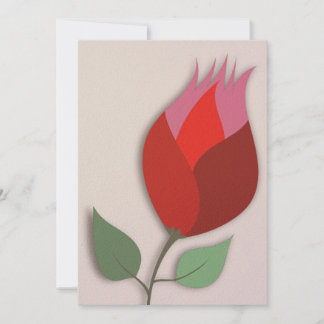 Cartes Pour Fêtes Annuelles Modern Red Tulip Paper Cutout Art Blank Note