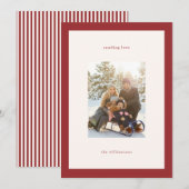 Cartes Pour Fêtes Annuelles Modern Red Valentine's Day Love Family Photo (Devant / Derrière)