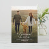 Cartes Pour Fêtes Annuelles Modern Religious Christian Family Photo Christmas (Debout devant)