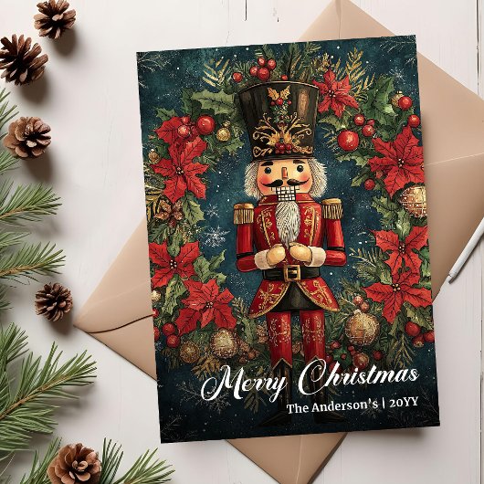 Cartes Pour Fêtes Annuelles Modern retro Christmas nutcracker editable