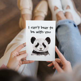 Cartes Pour Fêtes Annuelles Modern Romantic Quote With Black And White Panda