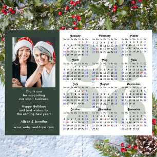 Cartes Pour Fêtes Annuelles Modern Sage Green 2025 Calendrier photo d'entrepri