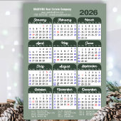Cartes Pour Fêtes Annuelles Modern Sage Green 2026 Calendrier Business Simple