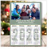 Cartes Pour Fêtes Annuelles Modern Sage Green 2026 Calendrier photo d'entrepri