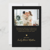Cartes Pour Fêtes Annuelles Modern Script 5 Photo Collage Black Gold Christmas (Dos)
