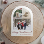Cartes Pour Fêtes Annuelles Modern Script Arch Family Photo Christmas